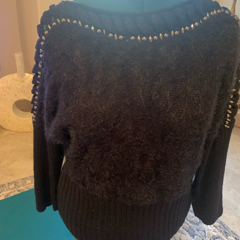 Alberto Makali navy blue sweater with silver studs